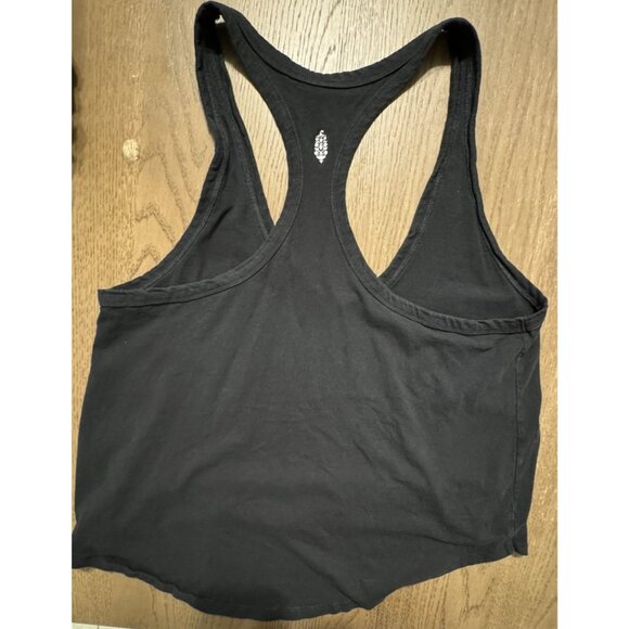 Free People Movement Size Small 2 Tank Tops Black White Racerback Deep V Boho - Picture 8 of 9